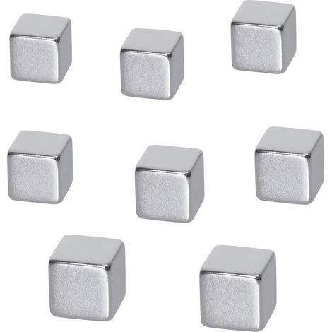 Sigel Magnete neodimio B3101 (L x A x P) 10 x 10 x 10 mm cubo Argento 8 pz. B3101 (1/4)