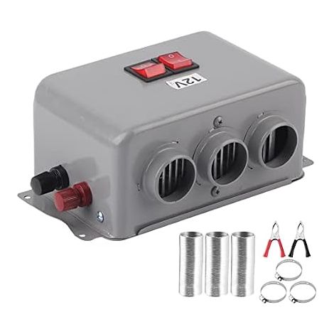 Chauffage Voiture 12V, 600W-800W, Dégivreur de Pare-Brise, 3 Trous, Ventilateur de Désembuage pour Voiture et Camping Car (1/5)