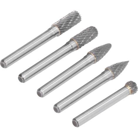 Set mit 5 Rotationsfräsern, 2 Muster, Holzschleifkopf, Hartmetall-Bohrer-Set, 6 x 8 mm (1/5)