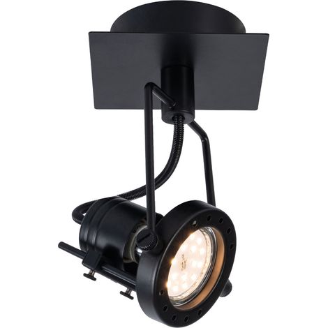 Applique murale métal noire indus Fiji 2 GU10 50W Reality