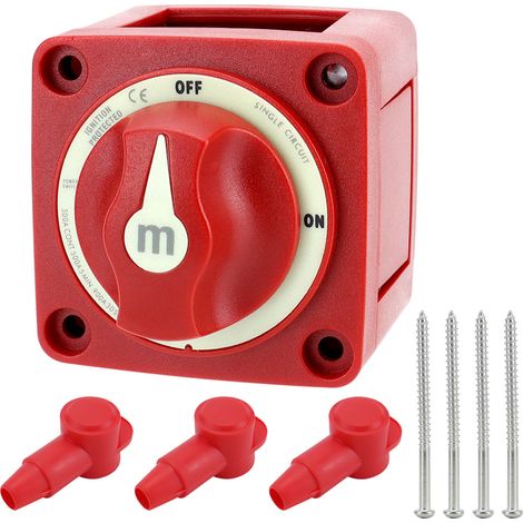 Interruptor de desconexión de batería de 12V/48V para baterías marinas, 300A, de alta resistencia, con protección contra incendios, para automóviles, barcos, autocaravanas, quads y vehículos todoterre (1/5)