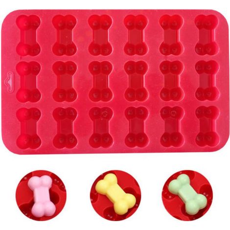 Lot de 12 moule en silicone,forme os,3,9x1,6cm,moule antiadhésif,violet et rouge,pâtisserie et fête (1/5)