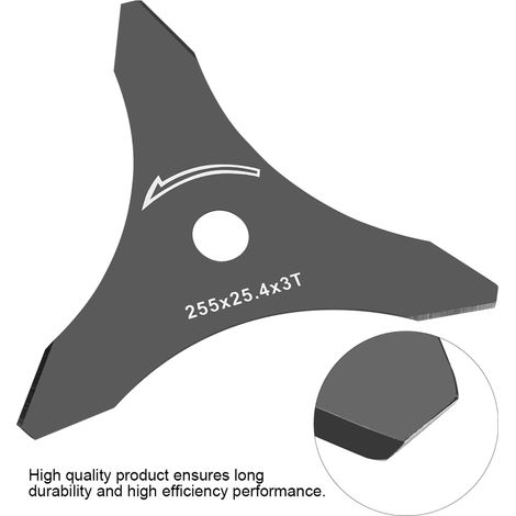 Lame de rechange noire 10" x 3T pour débroussailleuse, 3 dents (1/5)