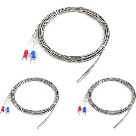 3pcs K Type Temperature Sensor 1M Cable 3x10x1000mm 0-600 Degree Thermocouple For 3D Printer (1/5)