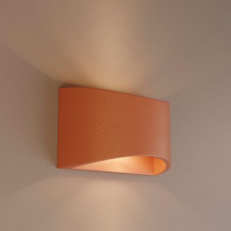 Barcelona Led – Applique murale en béton up & down G9 – Éclairage double directionnel – Couleur rouge brique – Pour espaces intérieurs modernes