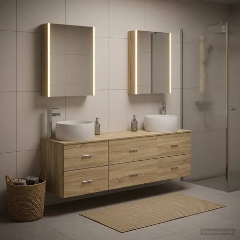 vidaXL Juego de muebles de baño 5 uds. Roble Sonoma (1/5)