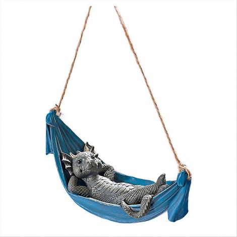Ornement de lit dinosaure en résine, pendentif, statue de décoration de jardin, bleu (1/5)