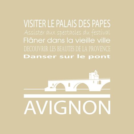 Tableau sur toile Avignon beige 30x30 cm - Impression sur Toile Murale Décorative - Image imprimée en HD sur Toile - Toile sur Châssis en Bois FSC - Fabriqué en France