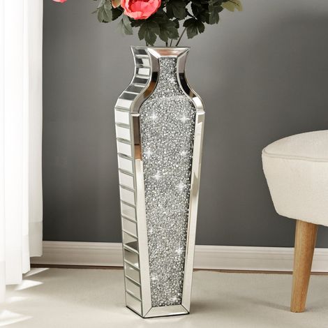 Jasmic Glass Flower Tall Vase Crystal Room Decor (1/5)