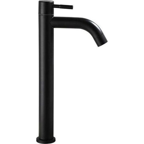 Faucet of bathroom black – Cold water only – Brass thick resistant to the scratches – Fitment easy 3/8' (1/5)