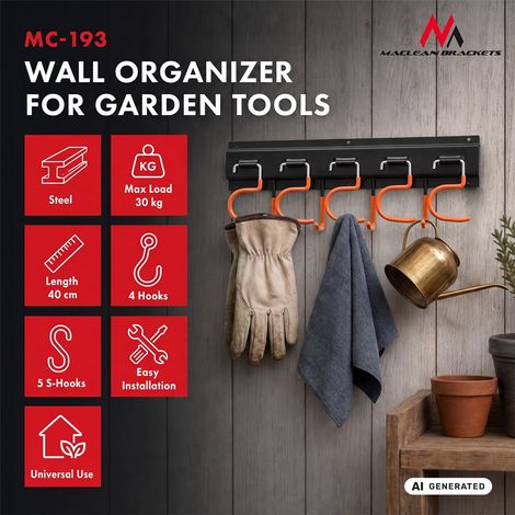 Maclean Organizador de pared para herramientas, capacidad de carga de 30 kg (1/5)