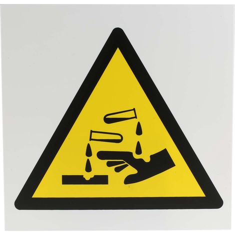 Panneau de danger, avec pictogramme : Subtances corrosives " " ( Prix pour 1 )