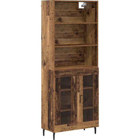 Buffet Haut Armoire Bois Ancien 69,5 x 34 x 180 cm (1/5)