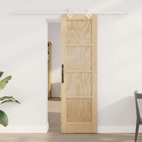 vidaXL Porta scorrevole Naturale e Bianco 61 x 198,5 cm