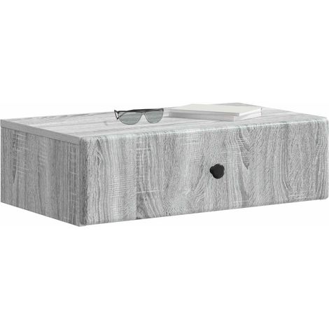 Maison Exclusive - Tavolino da Parete Laterale Grigio Sonoma 59 x 34,5 x 17 cm