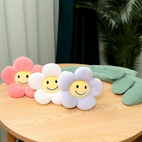 Attache-rideaux souple et mignonne en forme de tournesol décoratif, rose foncé, pour chambre d'enfant ou bureau. Longueur totale : environ 95 cm. (1/4)