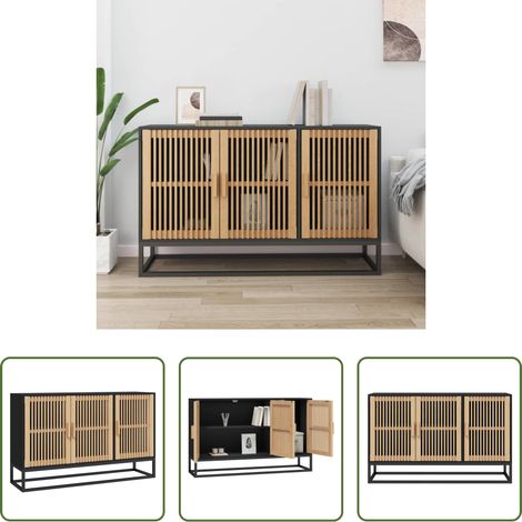 Holzschrank - Sideboard Schwarz 105x30x65 cm Holzwerkstoff (1/5)