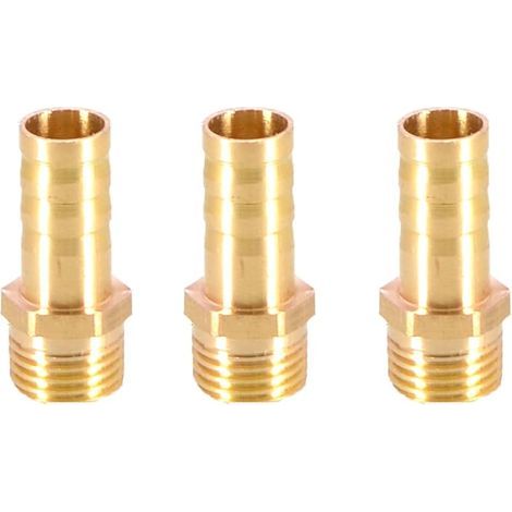Lot de 3 raccords de tuyau cannelés en laiton 10 mm vers 6,35 mm mâle BSP fileté adaptateur de tuyau (1/3)