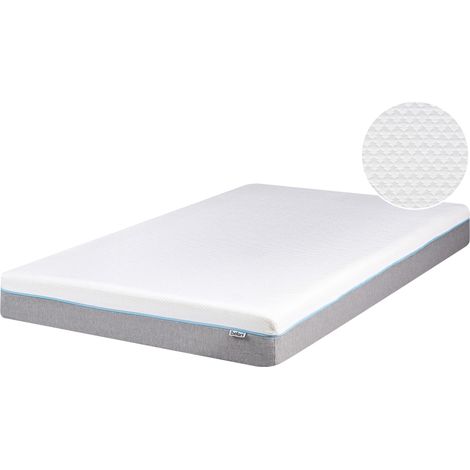 Memory Foam Mattress White with Grey Fabric EU Small Double Size Medium Firm MEMORY BALANCE PLUS (1/5)