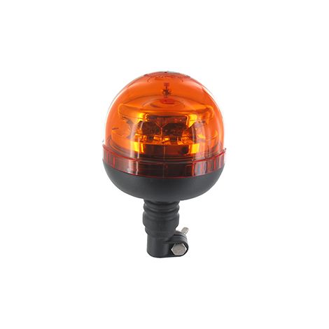 Rotatore e Gyroflash a LED (3 modalità: 2 lampeggianti + 1 rotante), 10-30V, 36W, Arancione, su asta flessibile. Protezione IP56. Omologato