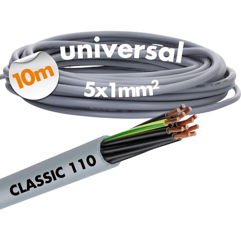 10 m Lapp 1119205 - Cavo di controllo 10 in PVC, 5 x 1 mm², con conduttore di protezione verde e giallo, 5 G1,0 mm², cavo rivestito a 5 fili, 5 fili