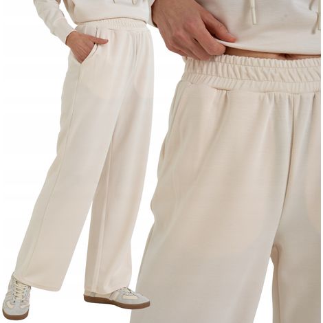 Pantalones deportivos anchos para mujer con bolsillos, cómodos, Moraj XL, color crudo (1/5)