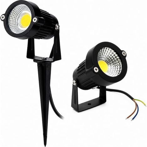 Faretto LED COB con Picchetto 5W IP65 da Esterno Luce Proiettore da Giardino Luce Fredda 6500K (1/5)