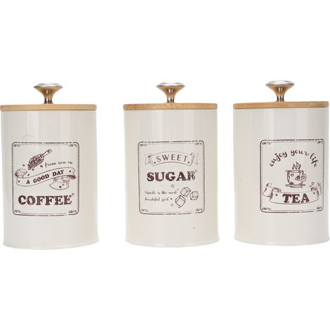 Boîtes de rangement pour café et sucre, bocaux multifonctionnels en fer-blanc de grande capacité avec fermeture hermétique, pour la cuisine. (1/5)