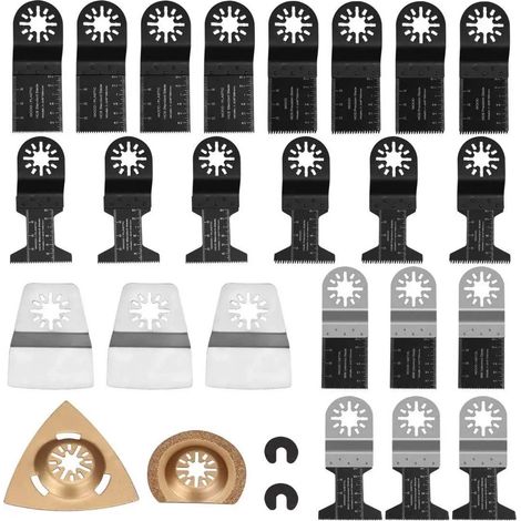 ZOLGINAH 27 Piezas Herramientas Oscilantes Hojas de Sierra Oscilante, Multiherramienta Profesional Universal de Madera/Metal/Plástico, Hojas de Sierra de Liberación Rápida para Herramientas Multifunci (1/4)
