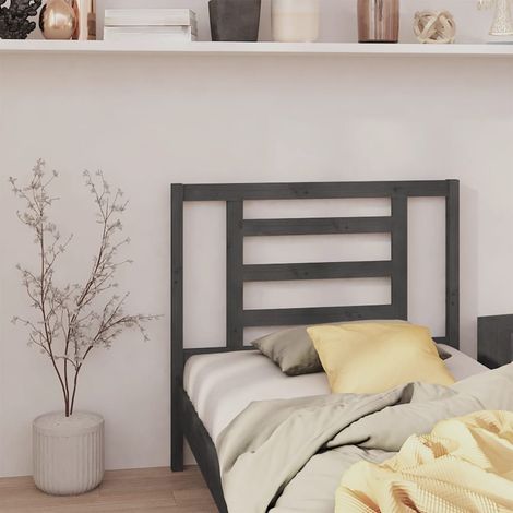 Tête de lit Design industriel - Pour Lit adulte - Gris 106x4x100 cm Bois massif de pin Chic-777565 (1/5)