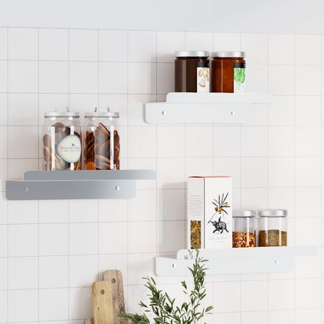 Wall Shelves 3 pcs Silver Stainless Steel vidaXL (1/5)
