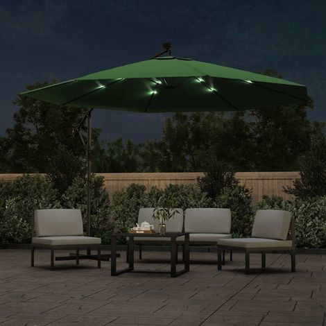 Parasol en porte-à-feux, Parasol pour Balcon Jardin Plage Terrasse, et poteau métallique 350 cm Vert OIB7663E (1/5)