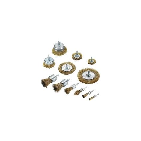 Lot de 12 Brosses Métalique pour Perceuse, Brosses Métalliques en Laiton, Brosses de Polissage Métalliques avce Brosse (1/5)