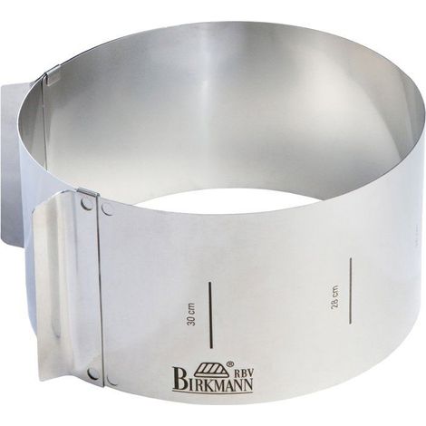 Cercle di pasticceria - BIRKMANN - FACILE COTTURA - Acciaio - Indicazione della dimensione - Ø18-30, H 10 cm (1/3)