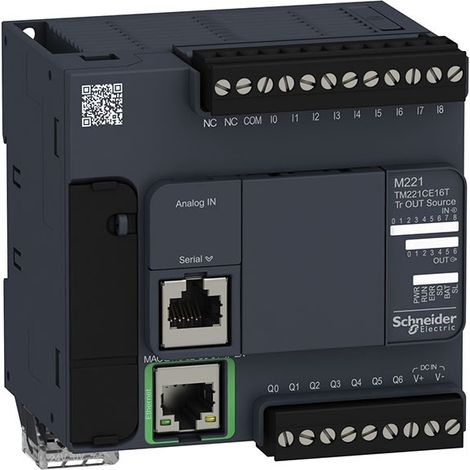 Controlador compacto M221 16 ES transistor PNP Ethernet TM221CE16T de Schneider