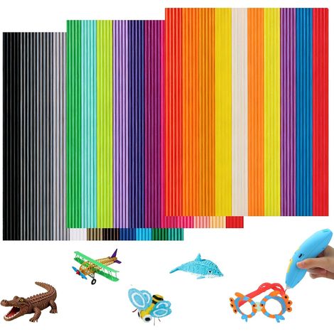 160 Stück 32 Farben 3D-Doodler-Filament, kompatibel mit dem 3Doodler Start+ 3D-Stift. Nur Nachfüllminen für den 3D-Doodler-Stift. 2,5 mm PCL-Filament für niedrige Temperaturen – sicher und einfach in