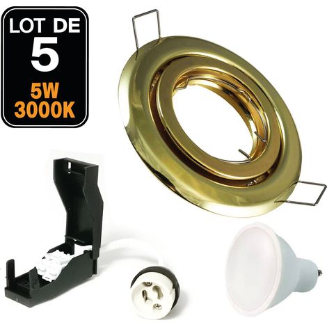 5 Verstellbare Einbaustrahler Gold GU10 LEDs 5W eqv. 40W Warmweiß 3000K