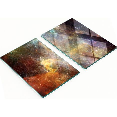Set di taglieri da cucina in vetro temperato con motivo cosmo, 2x40x52 cm (1/5)