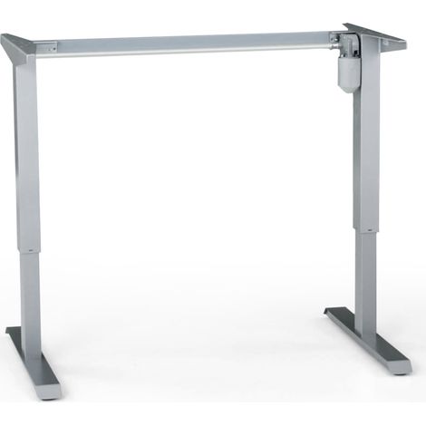 STIER Elektrisch höhenverstellbares Tischgestell für 100x80 cm Tischplatte, Schreibtischgestell stufenlos verstellbar, Tischbeine silber, Gestell für Stehschreibtisch