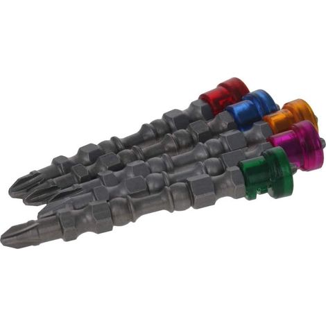 Lot De Tournevis Magnétiques À Double Extrémité 65 mm Longueur Totale 1/4 Pouce Tige Hexagonale Antidérapant Pour Le Travail du Bois Électrique (1/5)