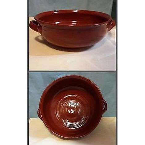 Trade Shop - 6 Tegamini 15 Cm Con Manici Tegame Tegami Pentolame Ceramica Terracotta Cucina -