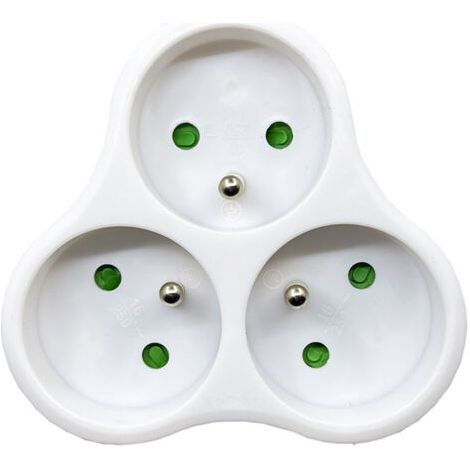 TRIPLITE- Multiprise électriques 2 pôles avec Terre 3 sorties Frontales - 16 A triangulaire Blanc (1/5)