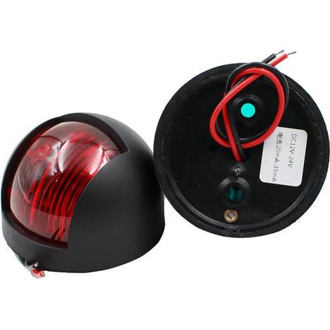 Feux position latéraux tribord/bâbord noir/blanc – 12-24 V – 62 x 42 mm – Accastillage bateau/yacht – LED – Précisez couleur : petit format noir, une paire (1/3)