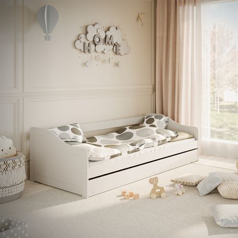 Cama 90x200 con somier y cajón Kocot Kids Allison Blanco