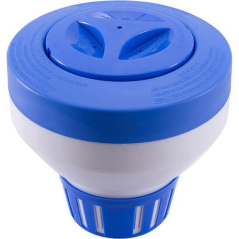 Distributeur de chlore flottant, flotteur de chlore/brome pour piscine et spa, chlorateur flottant grande capacité de 18 cm et support de brome pour feuille chimique de 7,6 cm (pliable) (1/5)