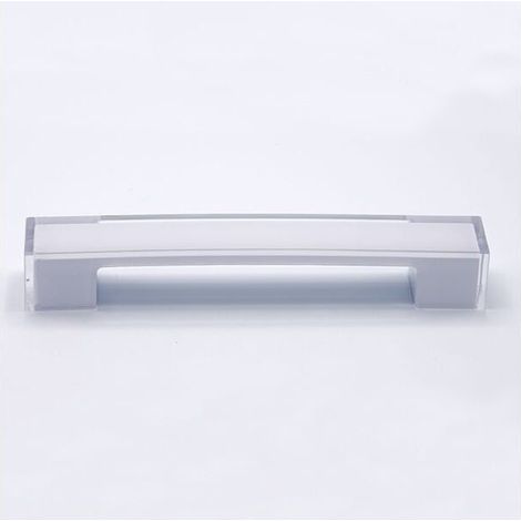 Maniglia squadrata bicolore trasparente e bianca 205x30x30mm - 306 Soul