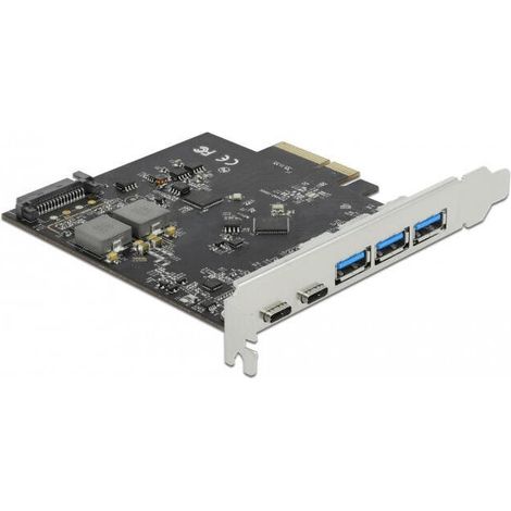 Tarjeta PCI Express x4 a 2 x USB Type-Cª + 3 x USB Type-A - SuperSpeed USB 10 Gbps (1/3)