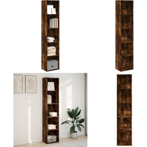 vidaXL Bücherregal Räuchereiche 40x30x189 cm Holzwerkstoff (1/5)