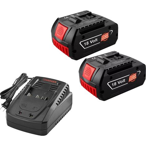 Batería de repuesto, capacidad de 8000 mAh, compatible con modelos de herramientas eléctricas, 2 baterías, 1 cargador (1/2)