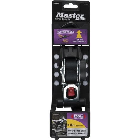 Cinghia retrattile 3m x 25mm con ganci S - Master Lock
